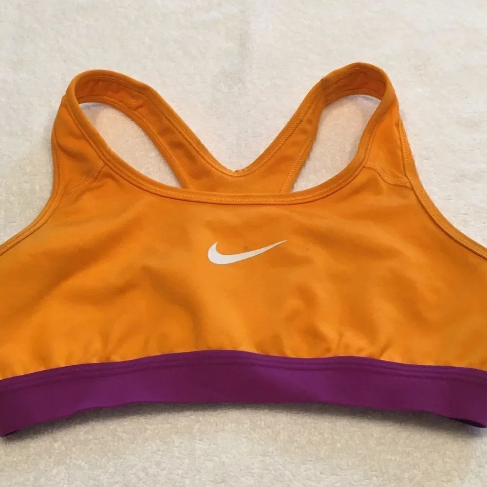 Nike orange purple sports bra small Dri-Fit